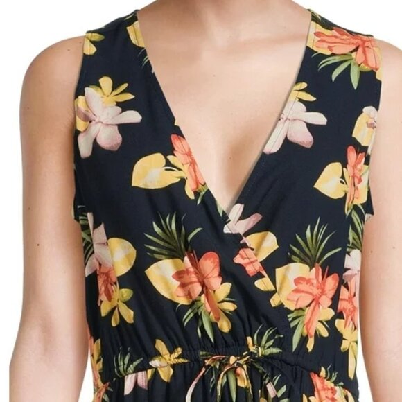NWT Time and Tru Women's Sleeveless Summer V-neck Floral Print Dress, size L - Picture 3 of 9